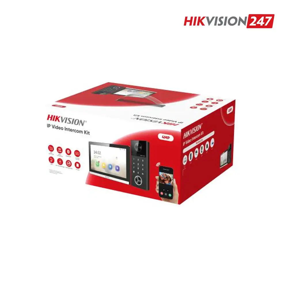 Bộ chuông cửa màn hình IP Hikvision DS-KIS612-P 4MP tích hợp mã PIN