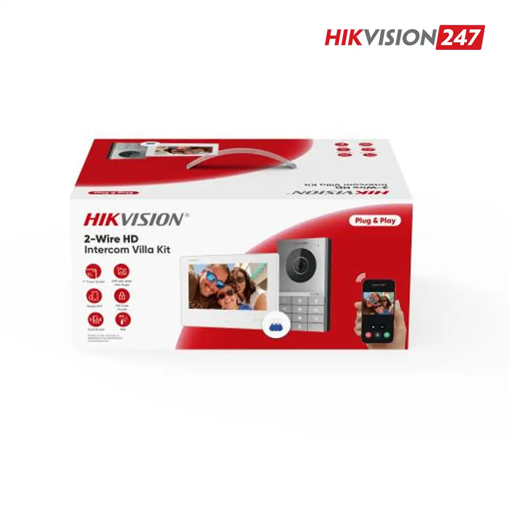 Bộ chuông cửa màn hình 2 dây HD Hikvision DS-KIS708EY cho biệt thự